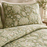 H.PAI Sage Botanical Garden Quilted 3-Piece Bedding Set