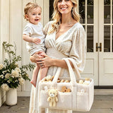 Plush Nursery Organizer Tote Bag - Ivory White