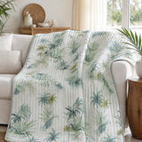 Tropical Palm Garden Quilted Blanket