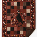 Raven Moonlit Floral Patchwork Quilted Blanket