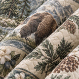 Mountain Bear Pine Forest Quilted 3-Piece Bedding Set