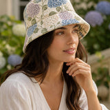 Hydrangea Floral Quilted Bucket Hat
