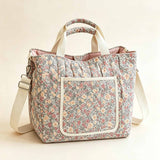 Floral Quilted Convertible Mommy Diaper Tote Bag