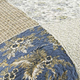 Blue Meadow Patchwork Quilted 3-Piece Bedding Set