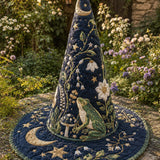 H.PAI Enchanted Moon Garden Handcrafted Quilted Witch Hat