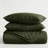3-Piece Diamond Stitch Quilted Coverlet Set