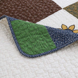 Sheep Farmhouse Folk Patchwork Quilted 3-Piece Bedding Set