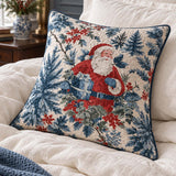 Vintage Santa & Plaid Christmas Quilted Pillow Covers 2-Piece Set