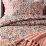 Vintage Paisley Boho 100% Cotton Quilted 3-Piece Bedding Set
