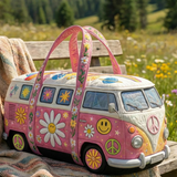 Hippie Peace Quilted Duffle Bag