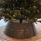 Woven Christmas Tree Collar, PVC Metal Frame Tree Skirt Ring