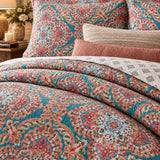Turquoise Boho Medallion 100% Cotton Quilted Bedding Set