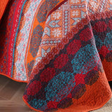 Sunset Folk Floral Quilted 3-Piece Bedding Set