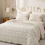 Vintage Floral Jacquard Quilted Throw Puff Quilted Cotton Blanket