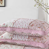 Rose Cottage Patchwork Quilted 3-Piece Bedding Set