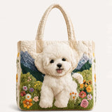 Christmas Dog   Animal     Quilted Tote Bag