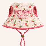 Personalized Picnic Babe Quilted Dog Hat – Custom Pet Name With Ear Holes