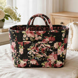 Vintage Floral Quilted Portable Duffle Bag