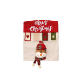 Farmhouse Xmas Dining Chair Back Slipcovers, Santa Snowman Reindeer Chair Decor Covers