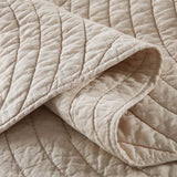Neutral Textured Circles Quilted 3-Piece Bedding Set