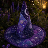 H.PAI Dark Academia CosmicHandcrafted Quilted Witch Hat