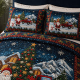 Santa Journey 3‑Piece Quilted Bedding Set