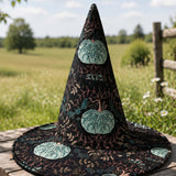 H.PAI Mystic Pumpkin Garden Handcrafted Quilted Witch Hat