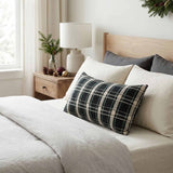 Dark Green Tartan Lumbar Pillow Cover