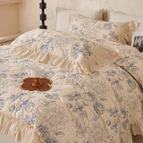 Blue Botanical Garden Quilted 3-Piece Bedding Set