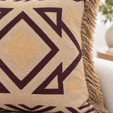 Western Geometric Fringe Knitted Pillow Cover