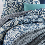 Indigo Botanical Tapestry 100% Cotton Quilted Bedding Set