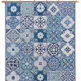 Blue Mediterranean Tile Patchwork Quilted 3-Piece Bedding Set