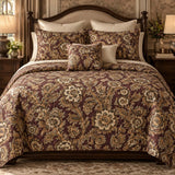 Vintage Botanical Floral Quilted 3-Piece Bedding Set