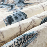 Coastal Sea Shell Coral Print Quilted 3‑Piece Bedding Set