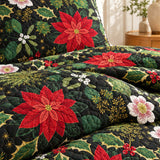 Christmas Star Patchwork Quilted 3-Piece Bedding Set