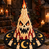 Melting Candle Skull Gothic Handcrafted Quilted Witch Hat