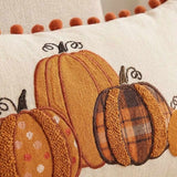 Multi-Pattern Pumpkin Pom Pom Lumbar Pillow Cover
