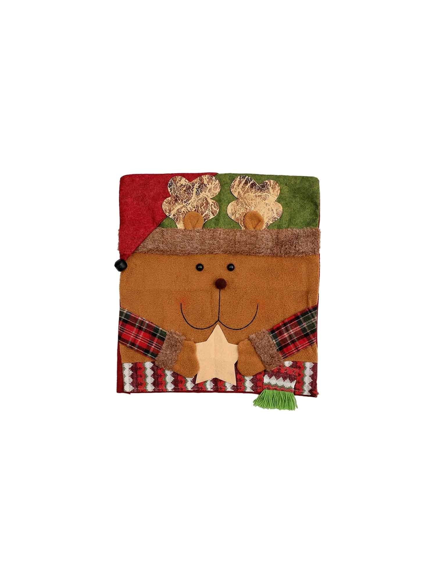 Christmas Chair Back Covers, Santa Snowman Reindeer Chair Slipcovers