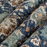 Vintage Blue Persian Floral Quilted 3-Piece Bedding Set