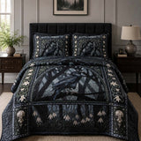 H.PAI Raven Shadow Forest Quilted 3-Piece Bedding Set