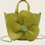 Camellia Flower Bucket Bag Elegant Floral Party Handbag