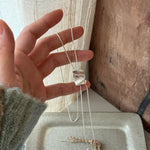 S925 sterling silver ripple square pull-out sweater chain