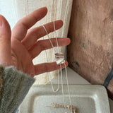 S925 sterling silver ripple square pull-out sweater chain