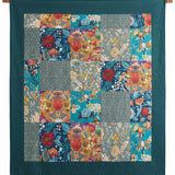 Teal Botanical Pieced Patchwork 100% Cotton Quilted 3-Piece Bedding Set