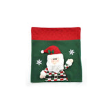 3D Plush Santa Snowman Reindeer Christmas Chair Covers, Red & Green Xmas Dining Chair Back Slipcovers
