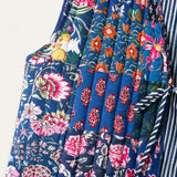 Floral Mixed - Reversible Vintage Patchwork Quilted Vest Tie-Front Waistcoat