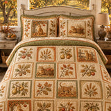 H.PAI Autumn Orchard Cat Quilted 3-Piece Bedding Set