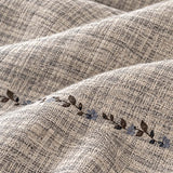 Vintage Botanical Leaf Linen 4-Piece Duvet Cover Bedding Set