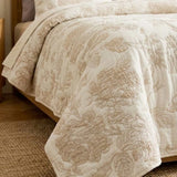 Vintage Floral Jacquard Quilted Bedspread Puff Quilted Cotton Blanket