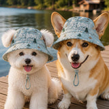 Personalized Lake Adventure Quilted Dog Hat – Custom Pet Name With Ear Holes